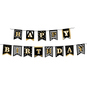 Buchstabengirlande - Happy Birthday - schwarz, weiß, gold - ca. 2 x 200 cm - Bild 1