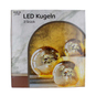 LED Kugeln Gingkoblätter silber - ca. 10 cm, 13 cm, 15 cm - 3 Stück - Bild 1