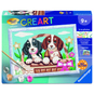 Malen nach Zahlen - CREART® - Hunde im Körbchen - Bild 1