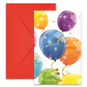 6 Einladungskarten - Luftballons - ca. 10 x 15 cm - Bild 1
