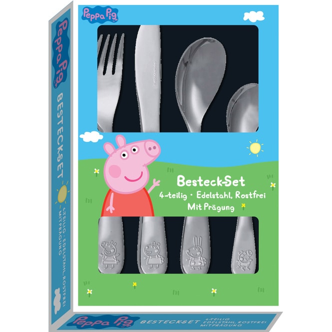 Peppa Wutz - Edelstahl Besteckset - 4 Teile