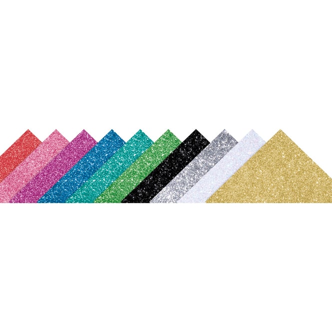 Folia - Moosgummi Glitter Basic, 10 Blatt