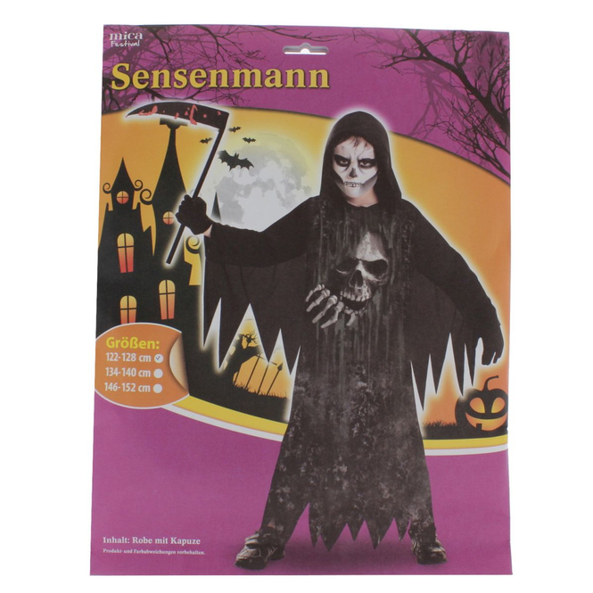 Kostüm - Robe Sensemann für Kinder - Größe 122/128