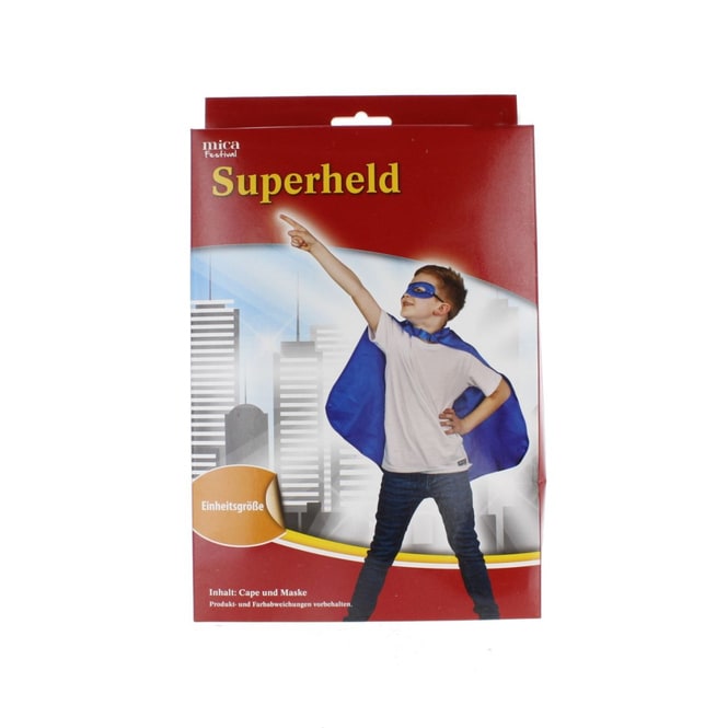 Faschingsset - Superheld blau - für Kinder - 2-teilig
