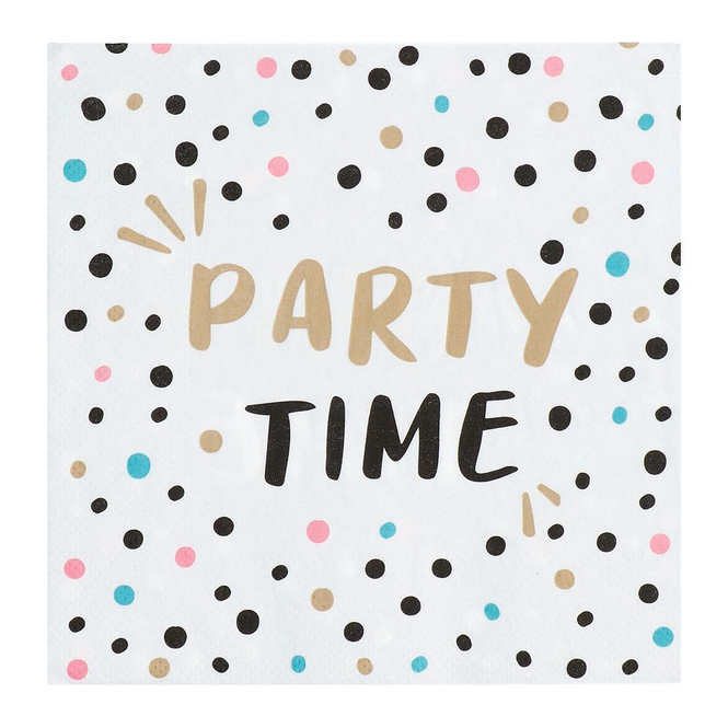 20 Servietten - Party Time - ca. 33 x 33 cm