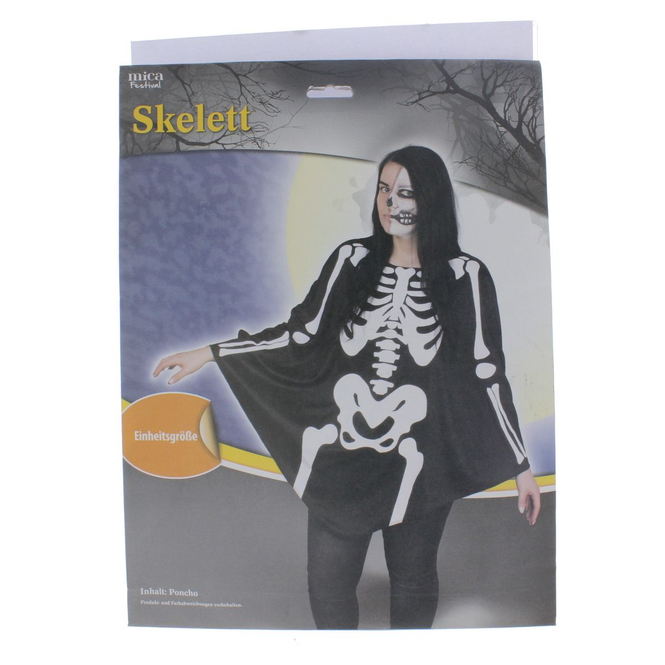 Kostüm - Skelett Poncho - für Erwachsene