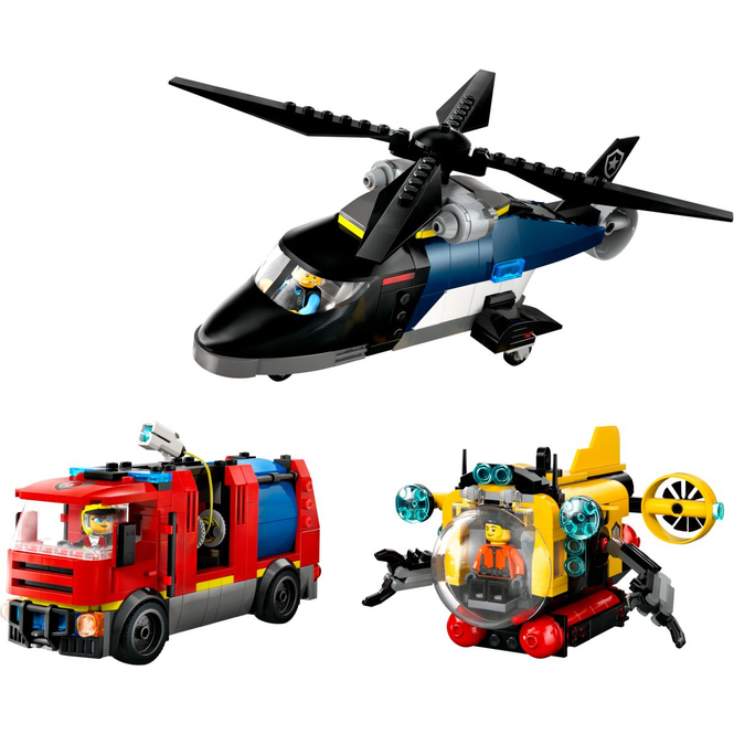 LEGO® City 60462 - Kombinationsset mit Hubschrauber, Löschauto und U-Boot