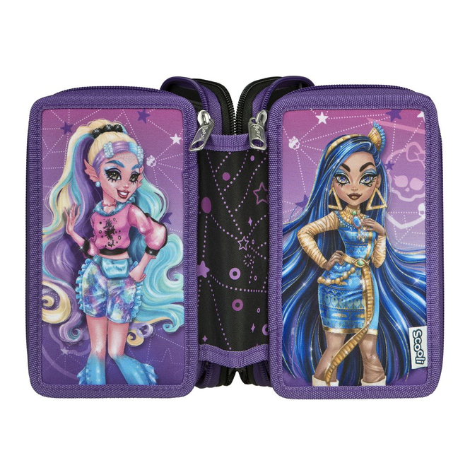 Monster High - Federmäppchen mit 3 Fächern - 30-teilig