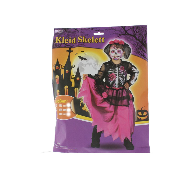 Kinderkostüm - Kleid Skelett - in verschiedenen Größen erhältlich