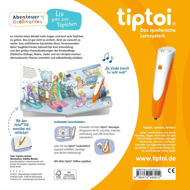 tiptoi® Buch - Abenteuer Großwerden - Liv geht aufs Töpfchen