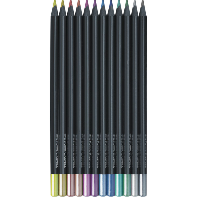Buntstifte Set - Black Edition - Metallic -12-teilig