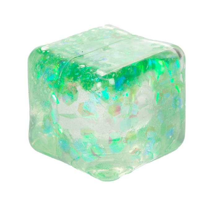 Glitzerquetsch Würfel - 1 Stück