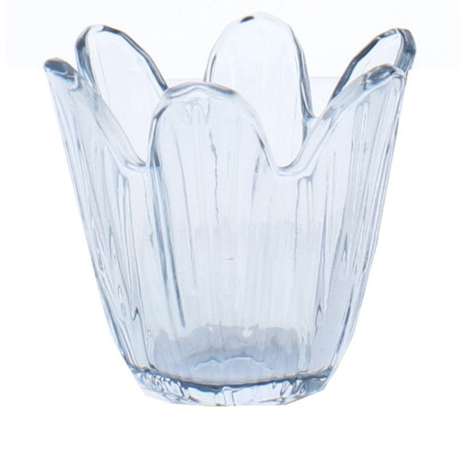 Windlicht - Blüte - grün/blau/rosa - ca. 8 x 7 cm - 1 Stück