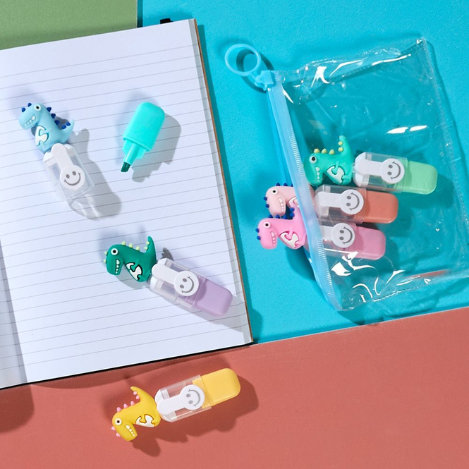 6 Textmarker - in Aufbewahrungstasche - 1 Set