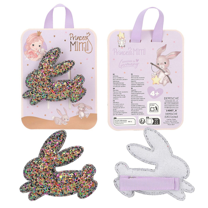 Princess Mimi - Haarspange Glitzer Hase - 1 Stück