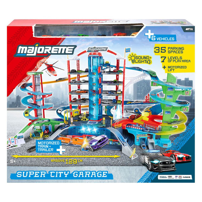 Majorette Super City Garage - mit 6 Fahrzeugen