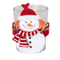 Teelichtglas - Weihnachtsmann - rot/weiß/klar - ca. 4 x 6 cm - 1 Stück - Bild 2