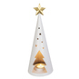 Teelichthalter - Weihnachtsbaum - weiß/gold - ca. 12 x 32,5 cm - Bild 2