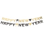 Girlande - Happy New Year - ca. 2,5 m - schwarz/gold - 1 Stück - Bild 2