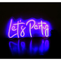LED Schriftzug - Let's Party - pink - ca. 16,5 x 31 cm - Bild 2