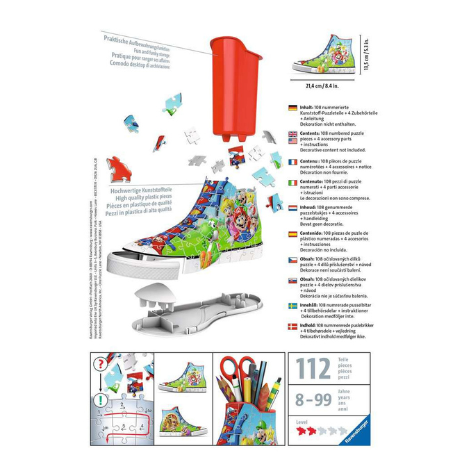 3D Puzzle - Sneaker - Super Mario - 108 Teile 