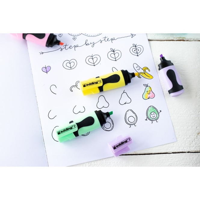 Edding 7 - Mini-Textmarker - Pastellfarben - 4 + 1