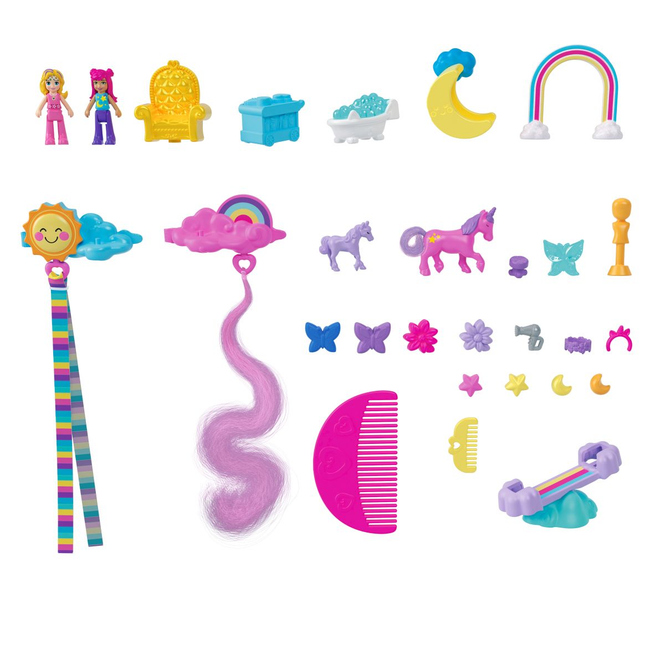Polly Pocket - Einhorn Haarspiel Schatulle - pink