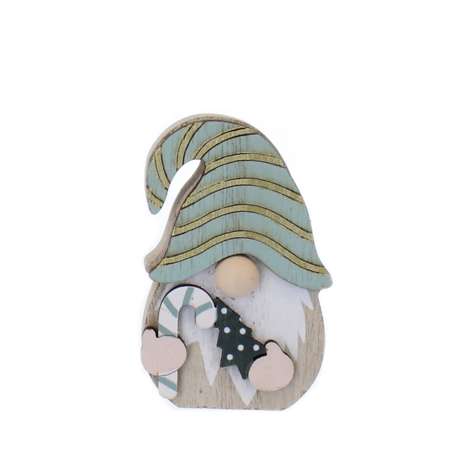 Thumbnail - Wichtel stehend - schwarz/braun/mint - ca. 5 x 2 x 8 cm - 1 Stück