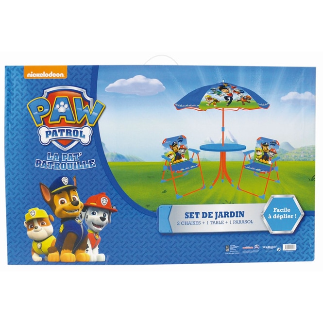 Paw Patrol - Kindersitzgruppe - Tisch, Schirm, Stühle
