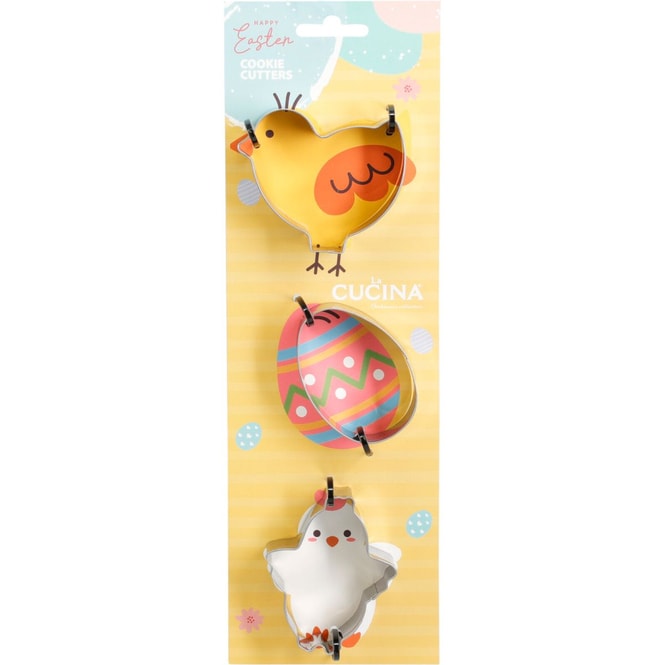 3 Ausstechformen - Ostern - ca. 5 x 7 x 2 cm - 1 Set
