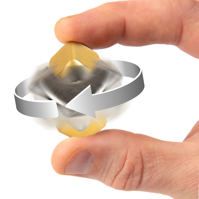 Fidget Spinner - Cube - silber/gold - ca. 2,8 x 2,8 cm
