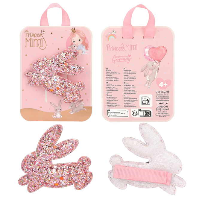 Princess Mimi - Haarspange Glitzer Hase - 1 Stück