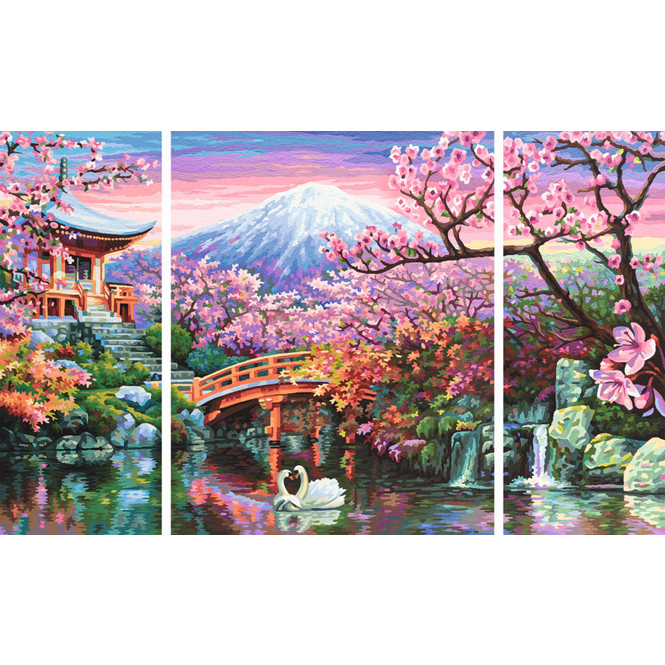 Malen nach Zahlen - Kirschblüte in Japan - Meisterklasse Triptychon - Schipper