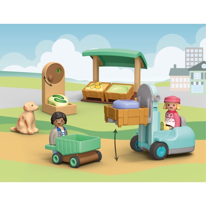 Playmobil® 71137 - Bio-Marktstand & Gabelstapler - Playmobil® Junior