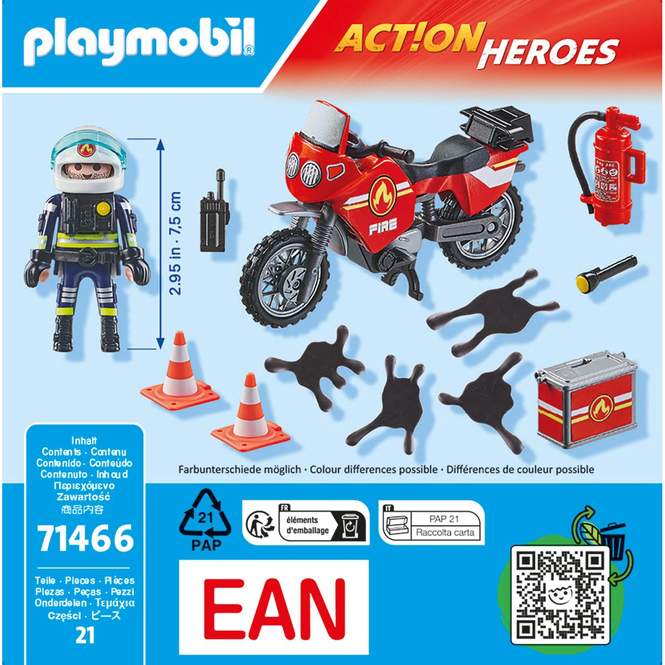 Playmobil® 71466 - Feuerwehrmotorrad am Unfallort - Playmobil® Action Heroes