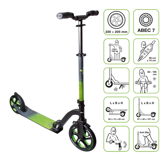 muuwmi - Aluminium Scooter Pro - Tretroller - grün