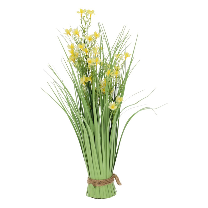 Kunstblumen-Gebinde - Gras mit Blüten, 1 Stück