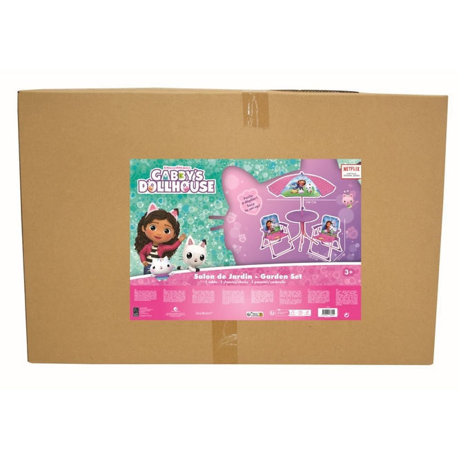 Gabby's Dollhouse - Kindersitzgruppe - Tisch, Schirm, Stühle