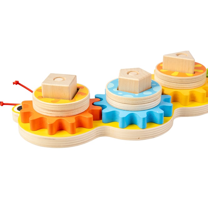 Besttoy - Holzraupe mit Zahnrädern