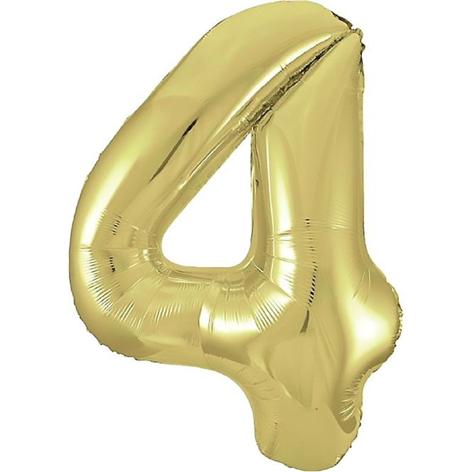 Folienballon - Zahl 4 - gold