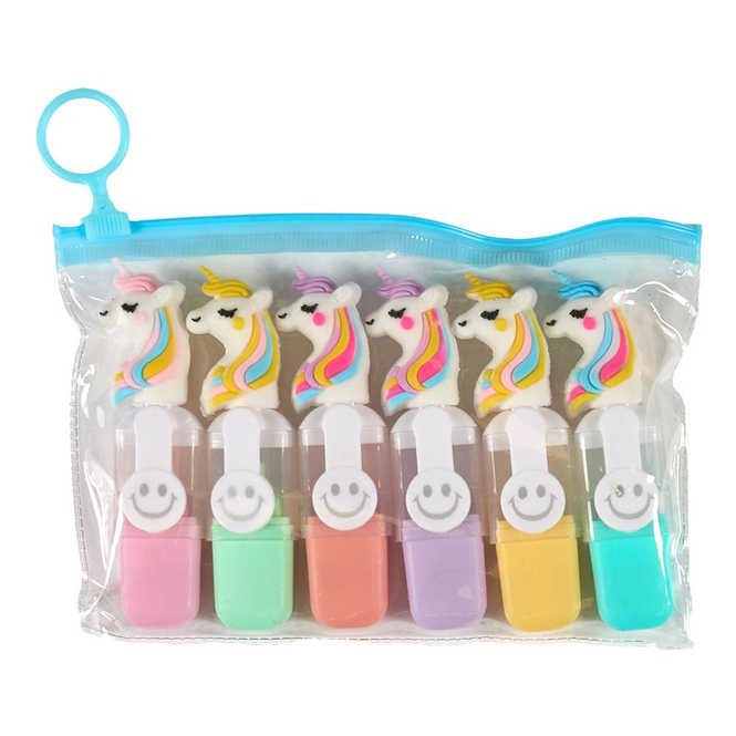6 Textmarker - in Aufbewahrungstasche - 1 Set