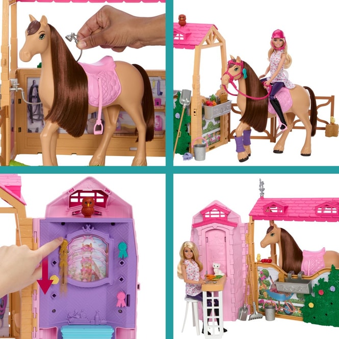 Barbie Mysteries - Das geheimnisvolle Pferdeabenteuer - Pferdestall Spielset mit Puppe