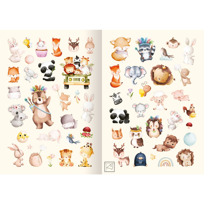 Meine Aquarell-Sticker - Tierkinder - über 200 Sticker