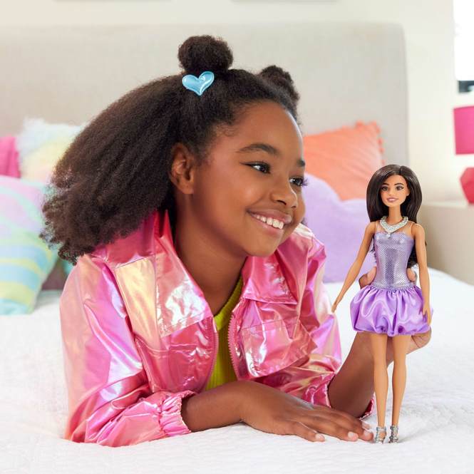 Barbie - Fashionista Puppe - Lila Ballonkleid