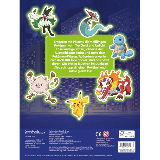 Pokémon - Der grosse Glow-in-the-dark Stickerspass
