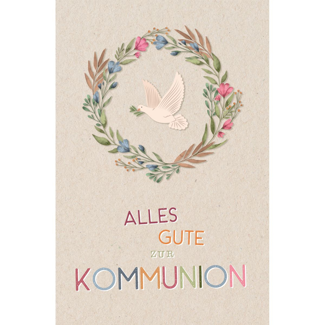 Kommunioskarte - ca. 11,5 x 17,5 cm - 1 Stück