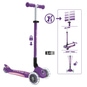 Globber - Scooter - Primo Foldable Plus Lights - lila-pastellrosa - Bild 5