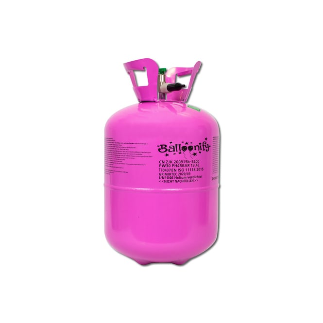 Einweg Heliumflasche - Ballongas - für ca. 50 Ballons - ca. 3,5 kg - pink 