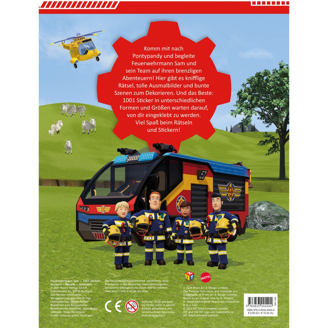 Feuerwehrmann Sam - 1001 Sticker - Stickern-Rätseln-Ausmalen