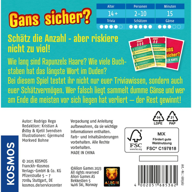 Gans sicher? - Kartenspiel